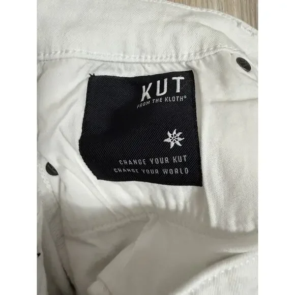 Kut From the Kloth Shorts Womens 6 Gidget Fray Cut Offs Denim White 3” Inseam - Picture 5 of 11